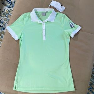 Swedish designer Cross Sportswear polo shirt NWT neon green